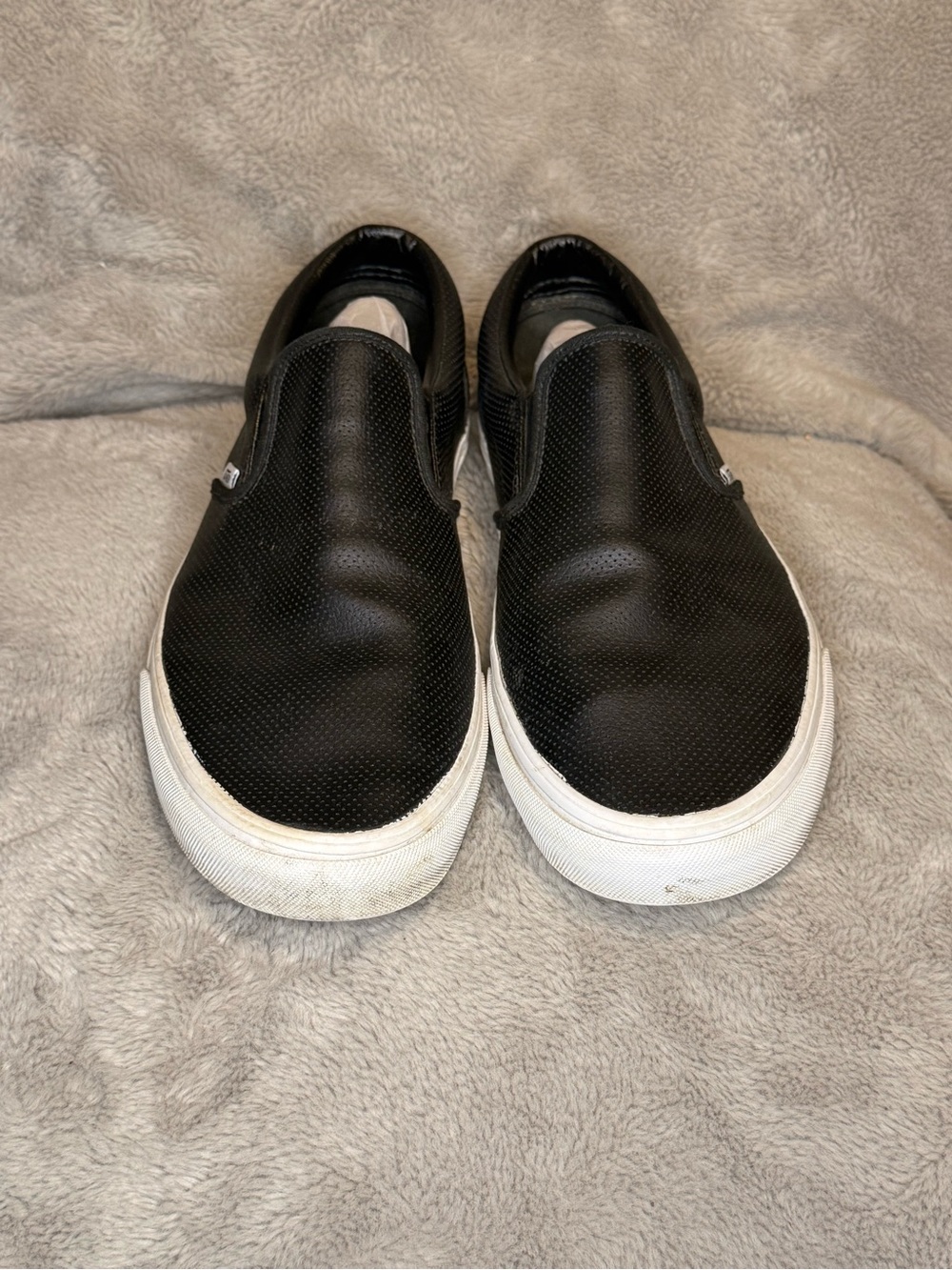 Vans Black Slip-On Sneakers with White Soles